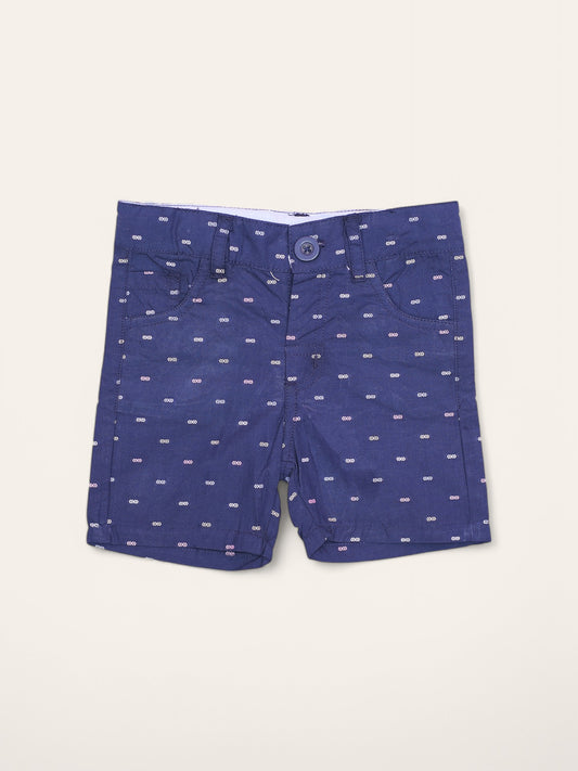 Navy Printed Short