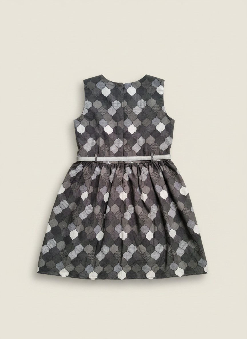 Black Geometric Printed Dress