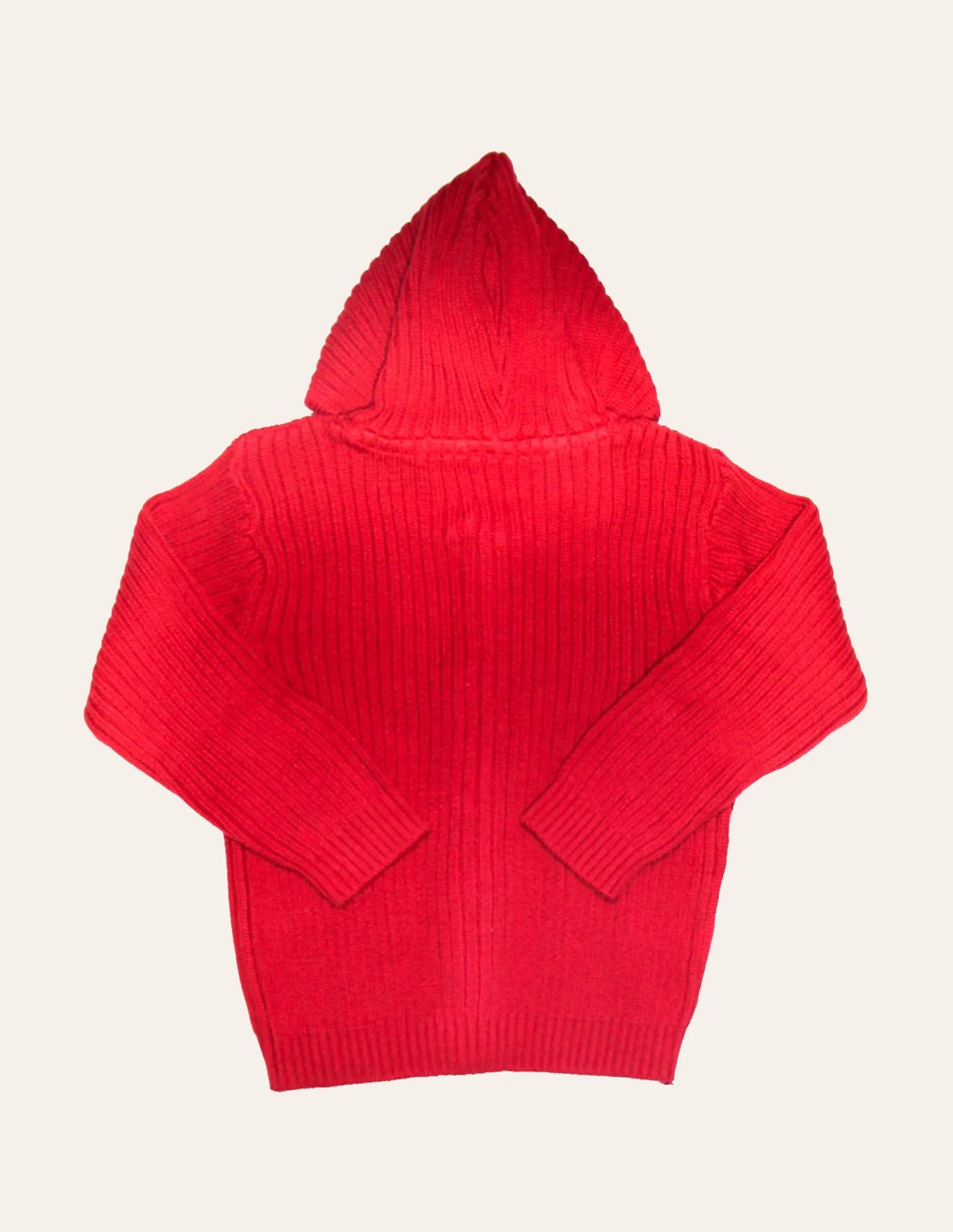 Red Cable-Knit Hoody