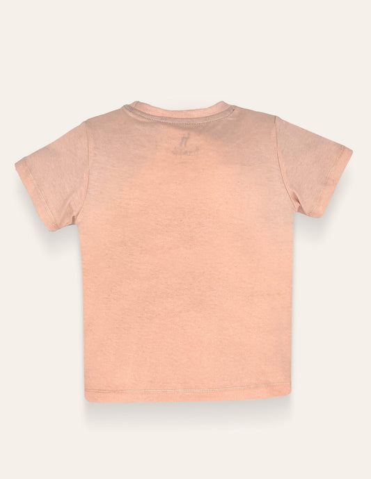 Peach Dinosaur Printed T-Shirt