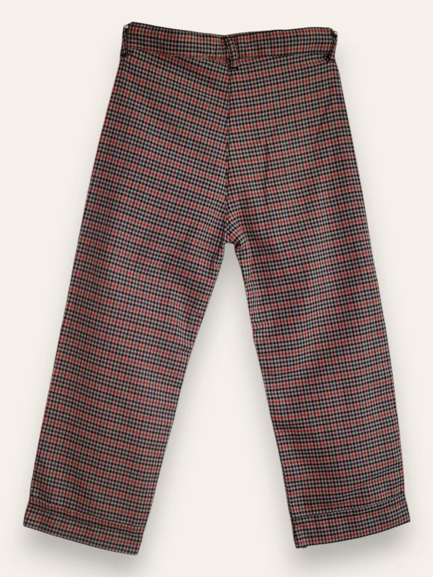 Girls Beige Check Trousers
