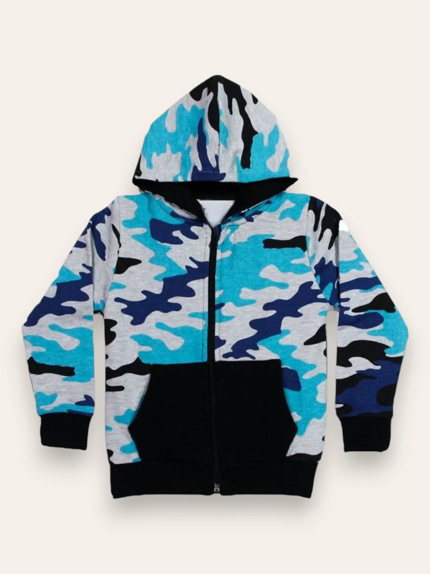 Grey Camouflage Zipper Hoody