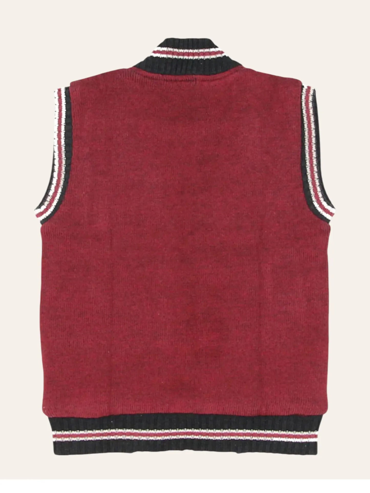 Maroon Sleeveless Zipper Jacket