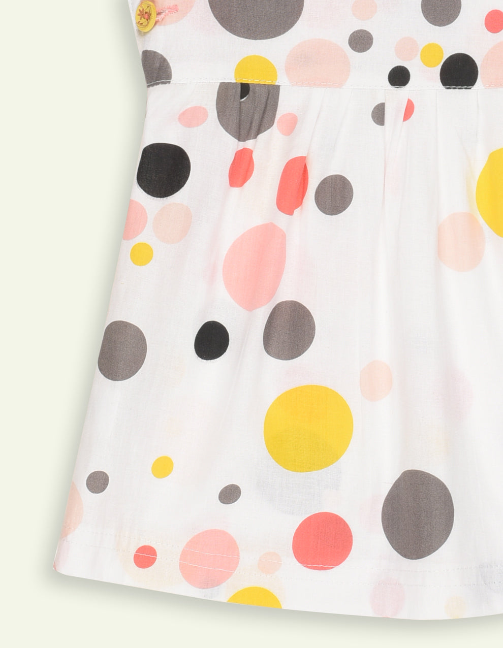 Girls Multi-Color Polka Dot Pinafore Dress Set