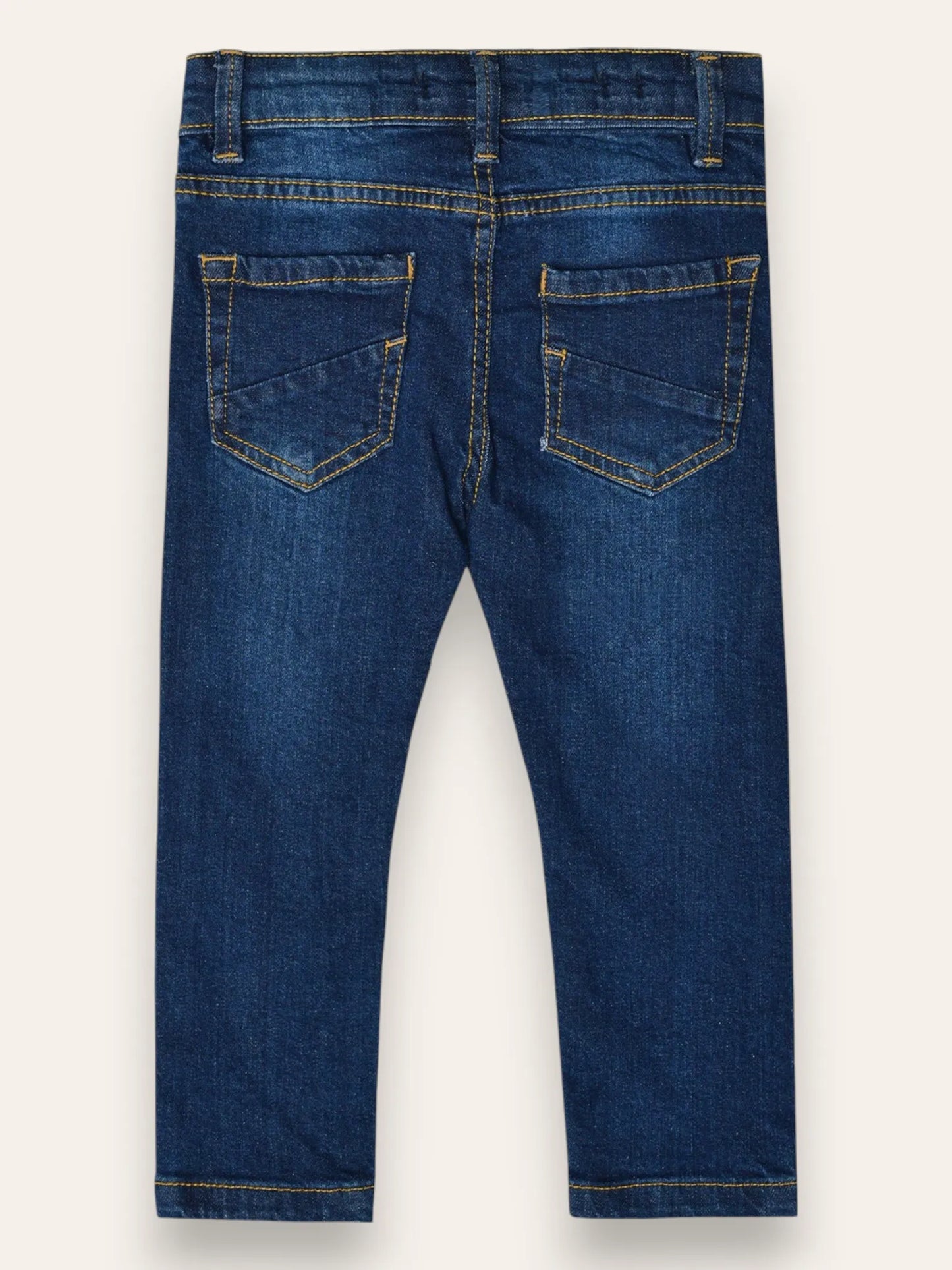 Dark Blue Whiskered Denim Jeans
