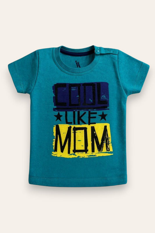 Turqouise COOL LIKE MOM Printed T-Shirt