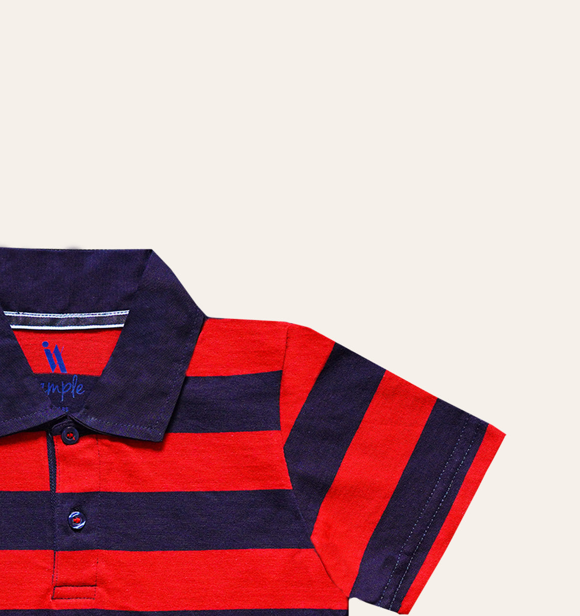 Red Navy Striped Polo