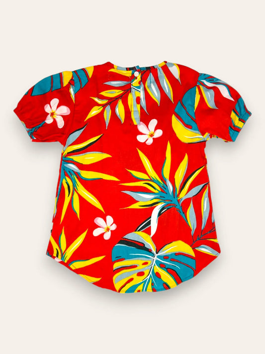 Girls Red Floral Top