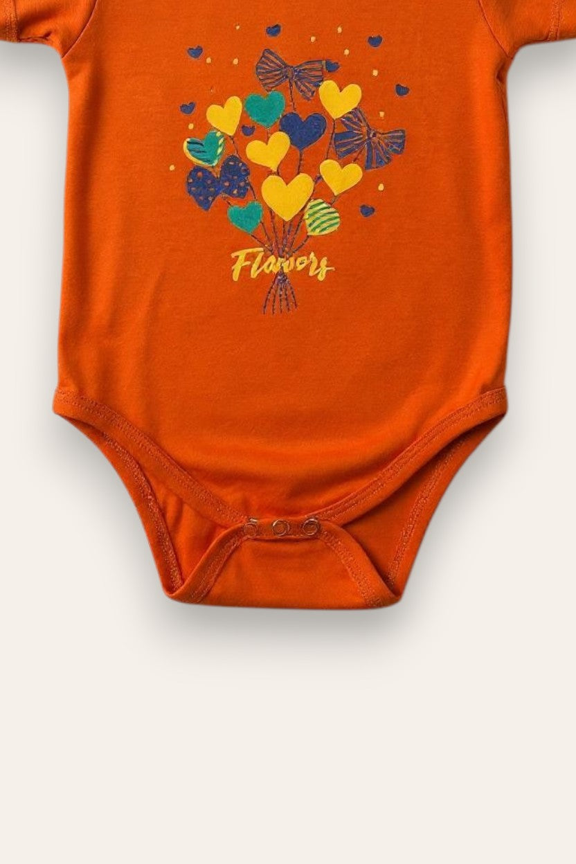 Orange Printed Romper
