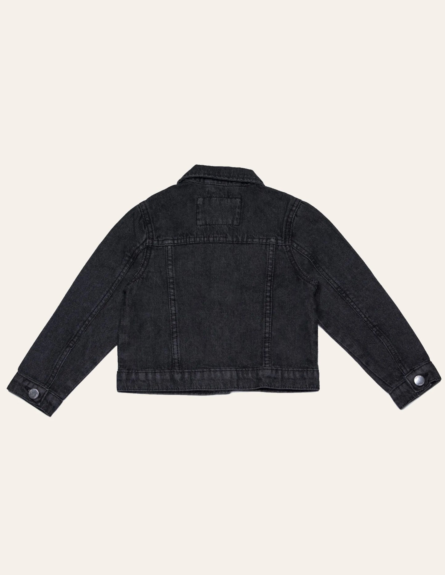 Girls Short Length Black Denim Jacke