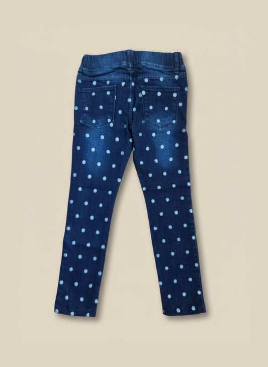 Girls Polka Dot Denim Jeans
