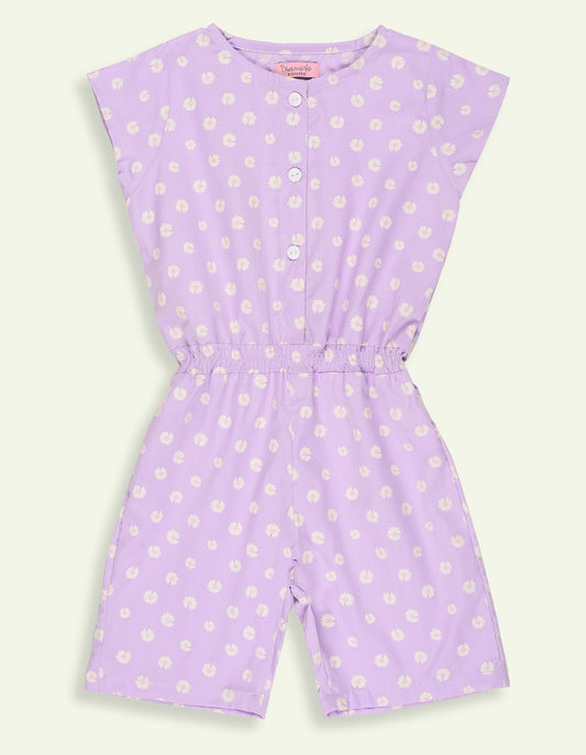 Girls Floral Printed Playsuit