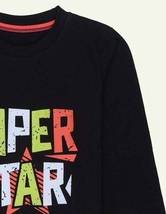 Black SUPERSTAR Long Sleeve Tee
