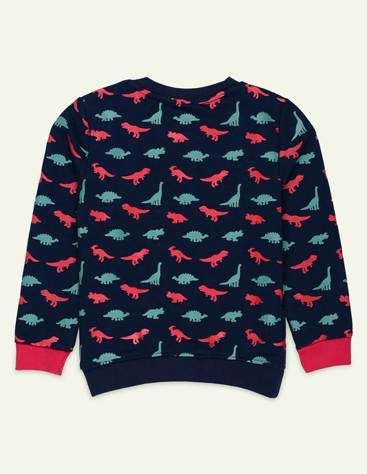 Navy Dino Printed Sweatshirt