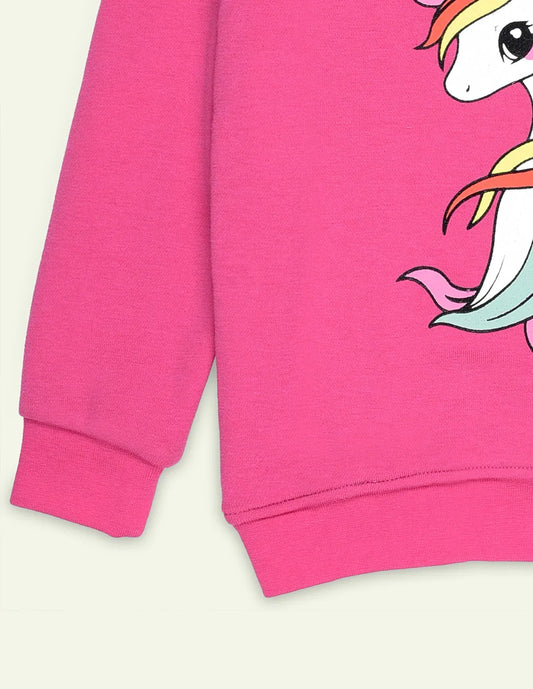 Pink Unicorn Printed Sweatshirt