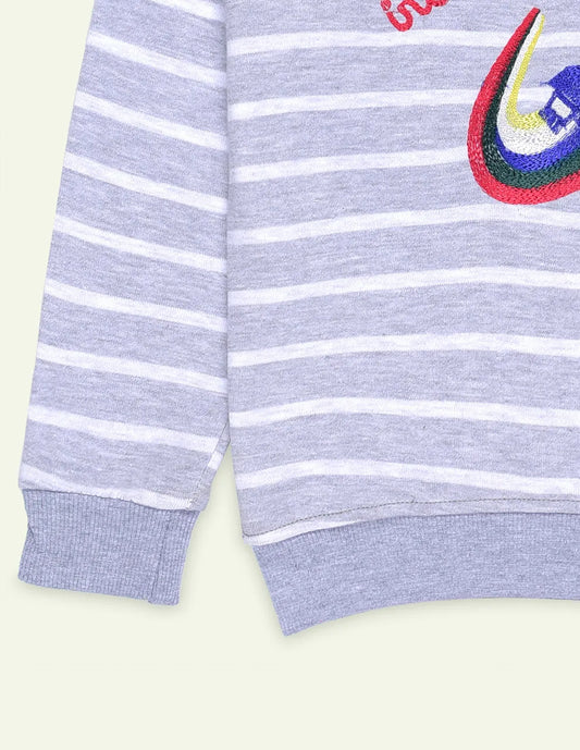 Striped Embroidered Sweatshirt