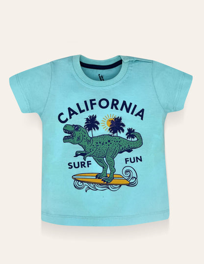 Aqua Dinosaur Printed T-Shirt