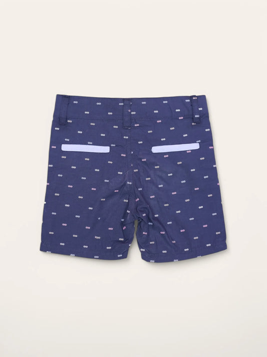 Navy Printed Short