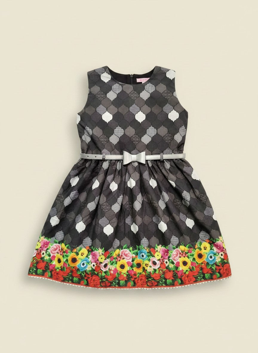 Black Geometric Printed Dress