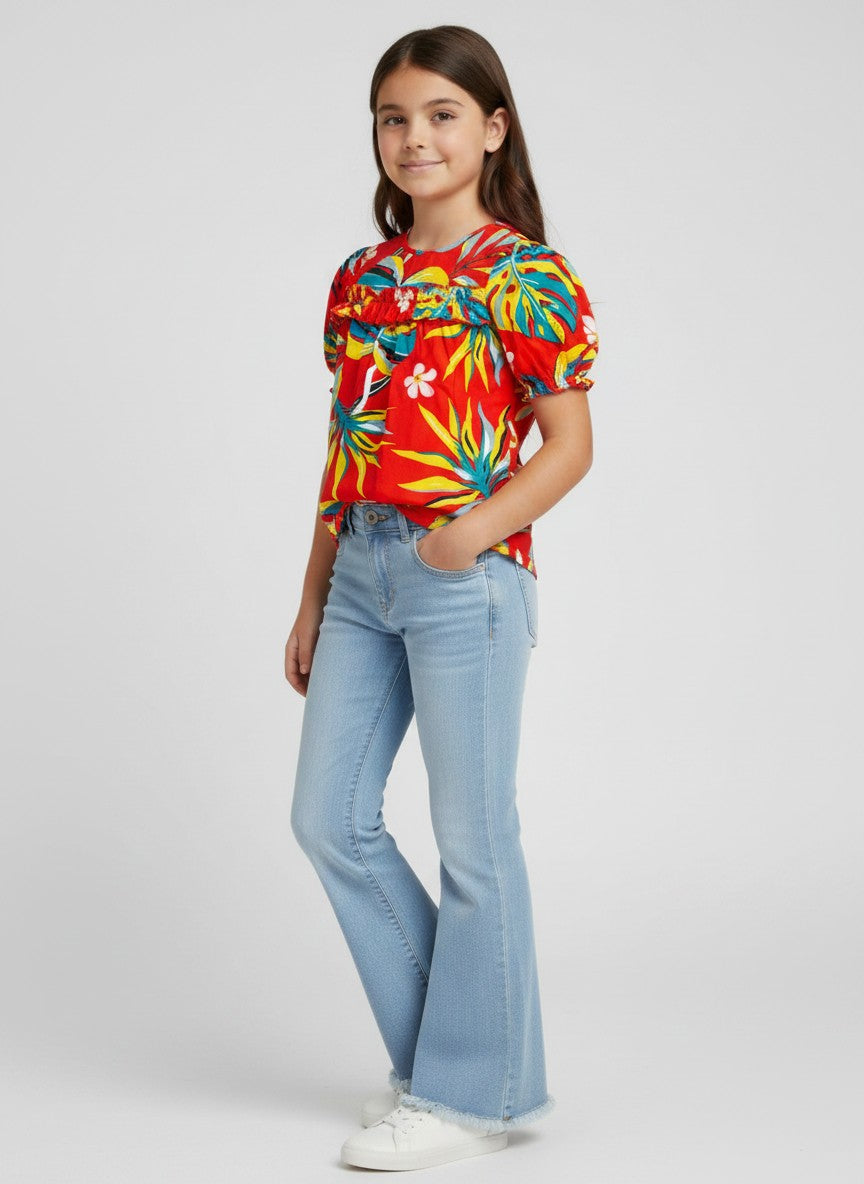 Girls Flared Denim Jeans