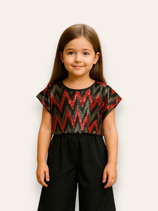 Girls Sequin Jumpsuit