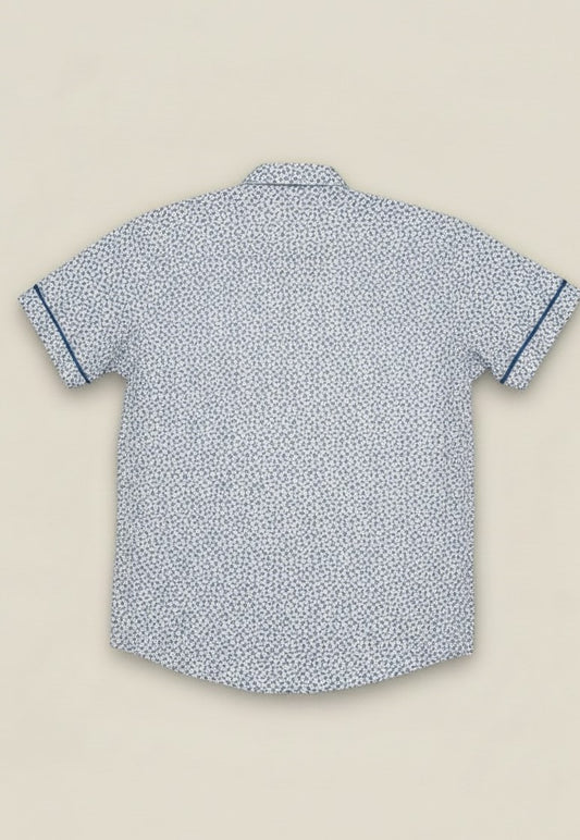 Boys Blue Dot Textured Shirt