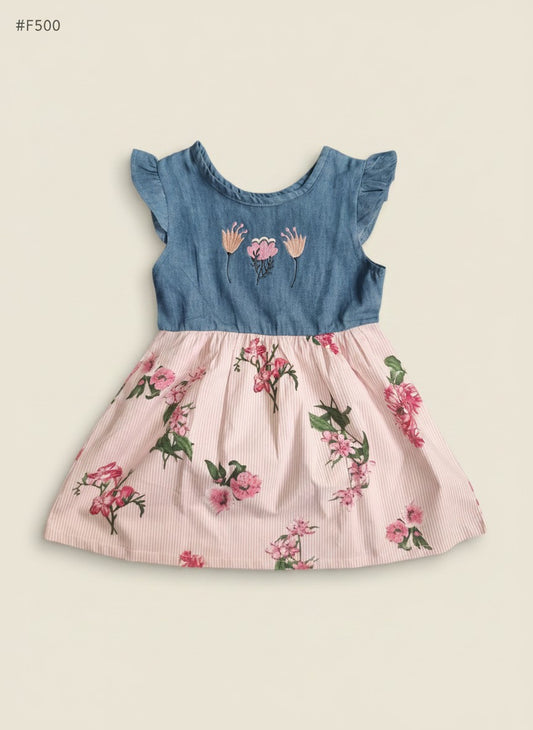 Embroidered Tencel-Cotton Dress