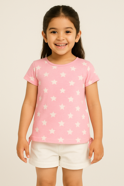 Pink Star Graphic Tshirt