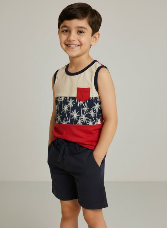 Cut And Sew Printed Sando