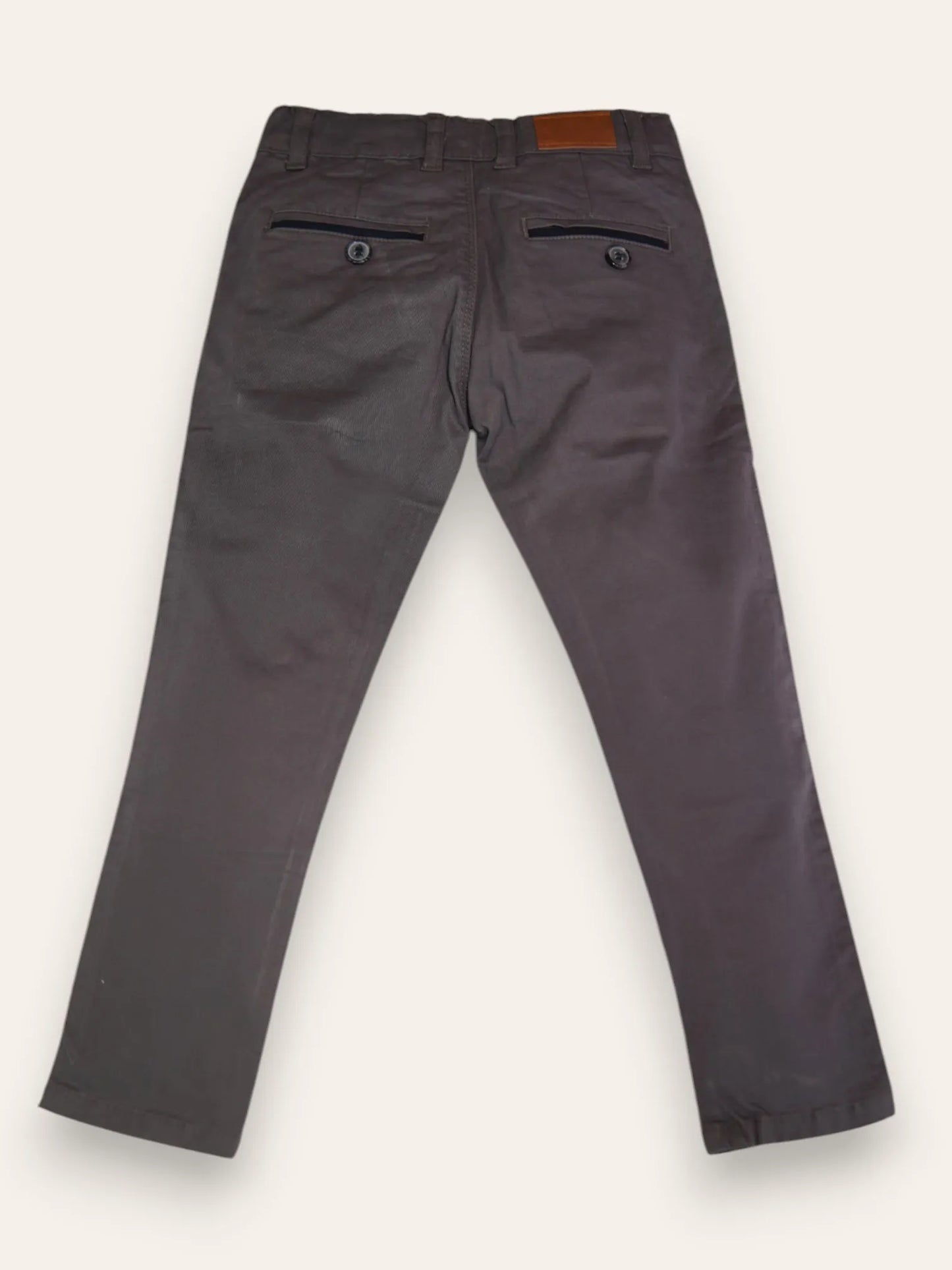 Grey Cotton Chino Pants