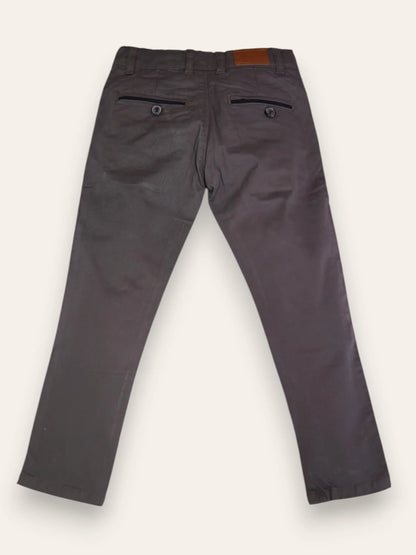 Grey Cotton Chino Pants