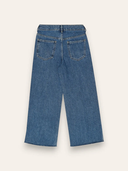 Cut and Sew Flared Denim Jeans