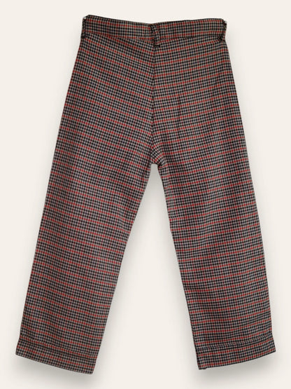 Girls Beige Check Trousers
