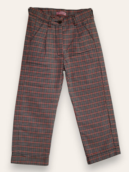 Girls Beige Check Trousers