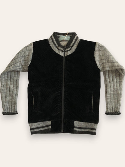 Grey Suede Zipper Jacket