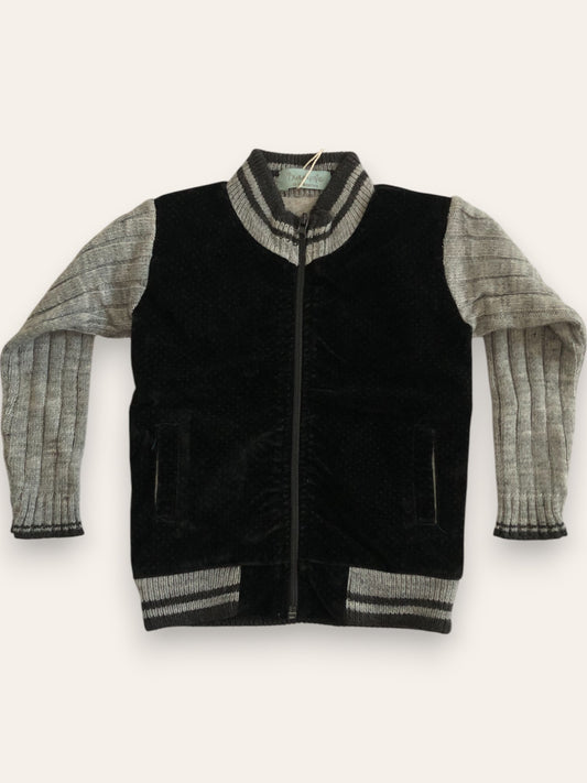 Grey Suede Zipper Jacket