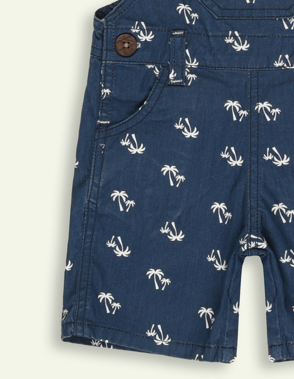 Boys Navy Twill Dungaree Set with Striped T-Shirt