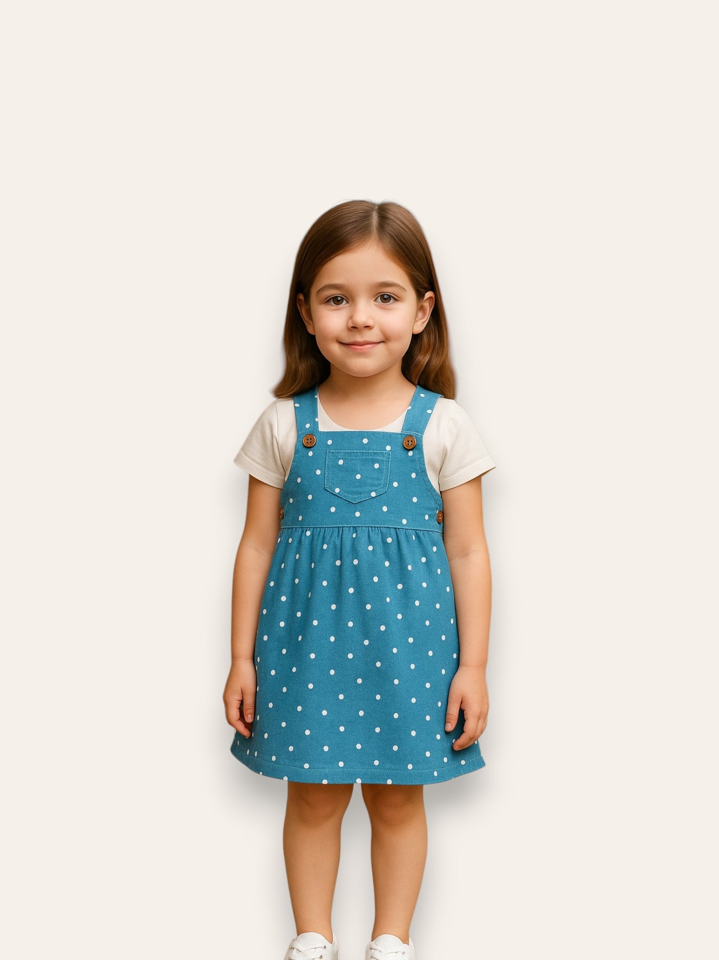 Polka Dot Dungaree Dress