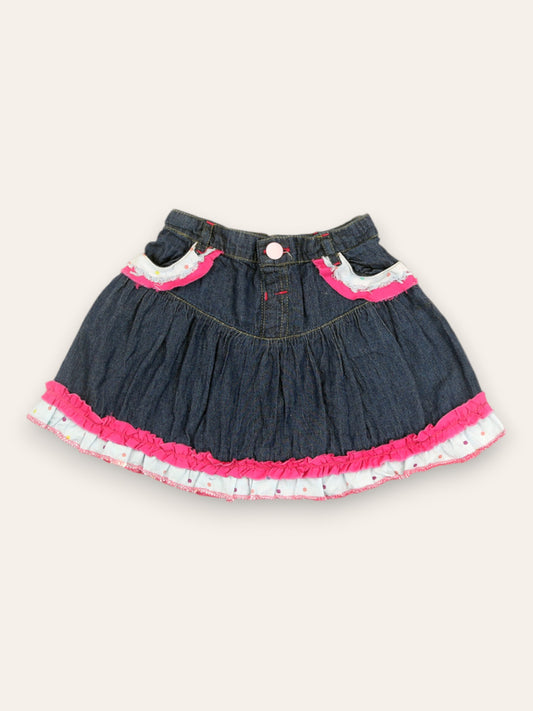Denim Frilled Skirt