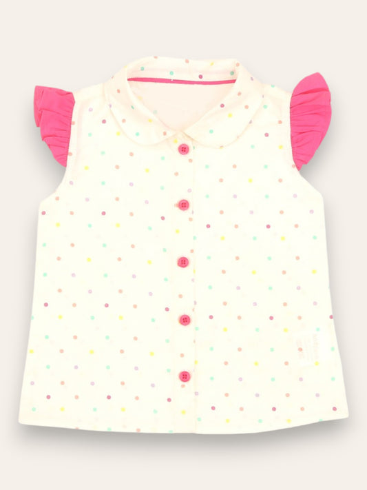 Polka Dot Frilled Top