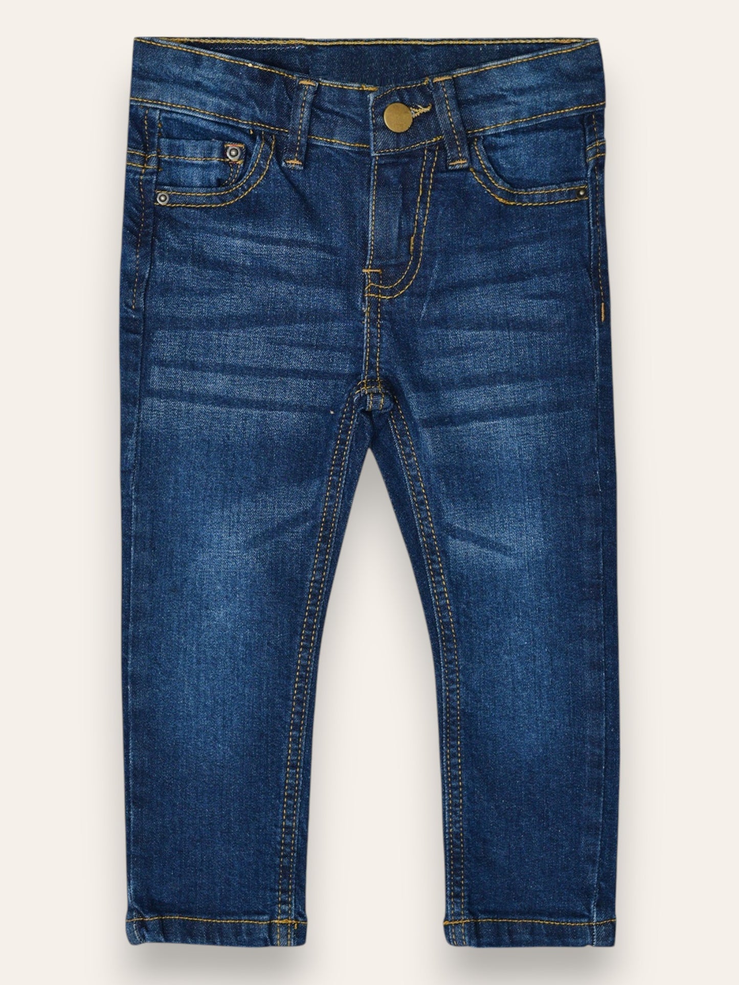 Dark Blue Whiskered Denim Jeans