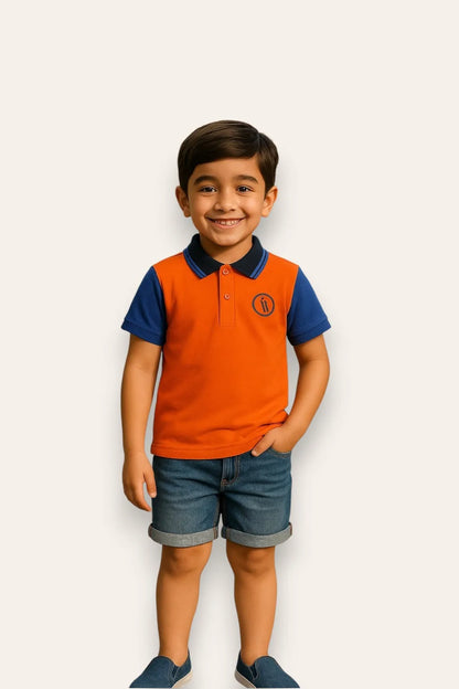 Orange IX Embroidered Polo