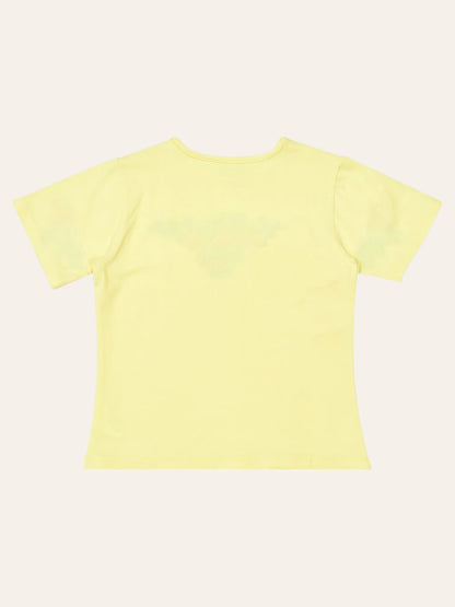 Girls Yellow Embroidered Tee