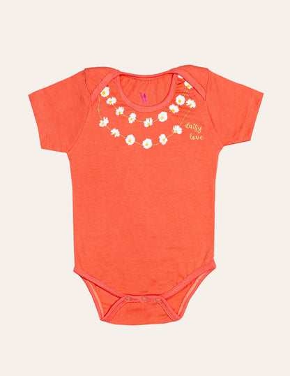 Peach Necklace Print Short Sleeve BodySuit