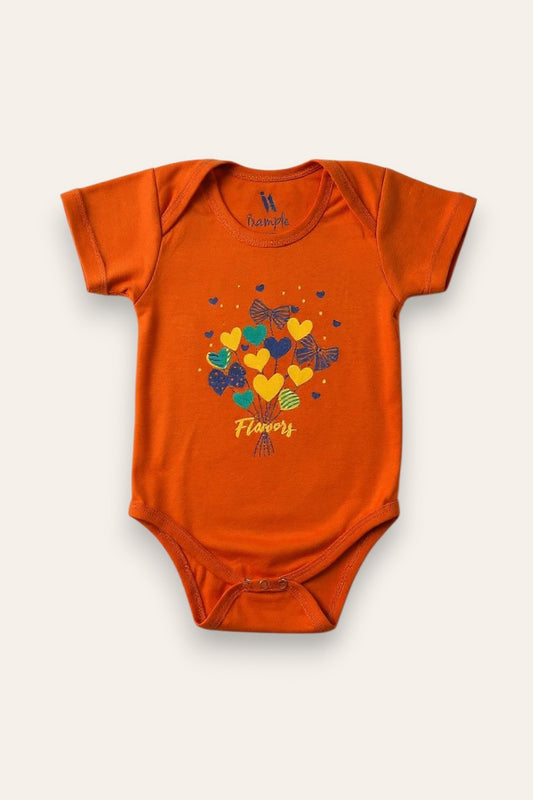 Orange Printed Romper