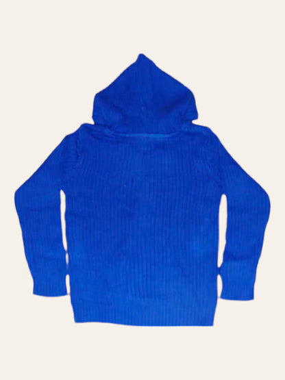 Blue Cable-Knit Hoody