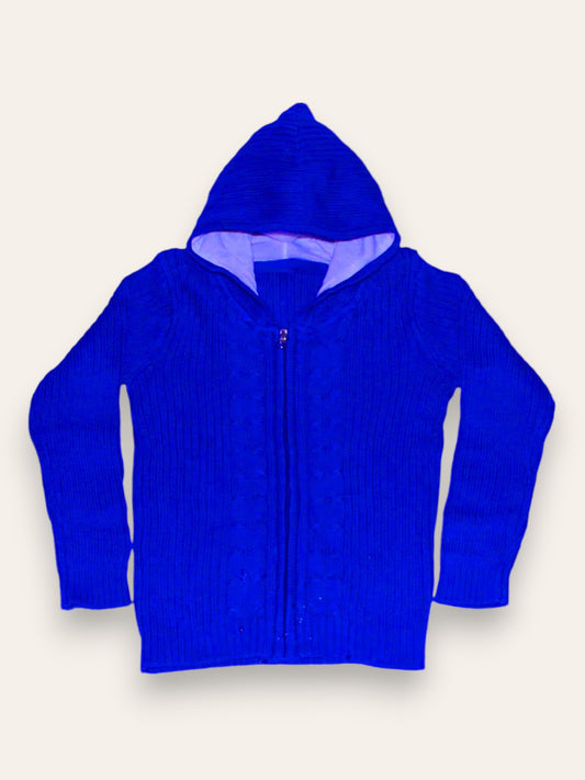 Blue Cable-Knit Hoody