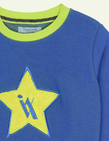 Blue Star Embroidered Sweatshirt
