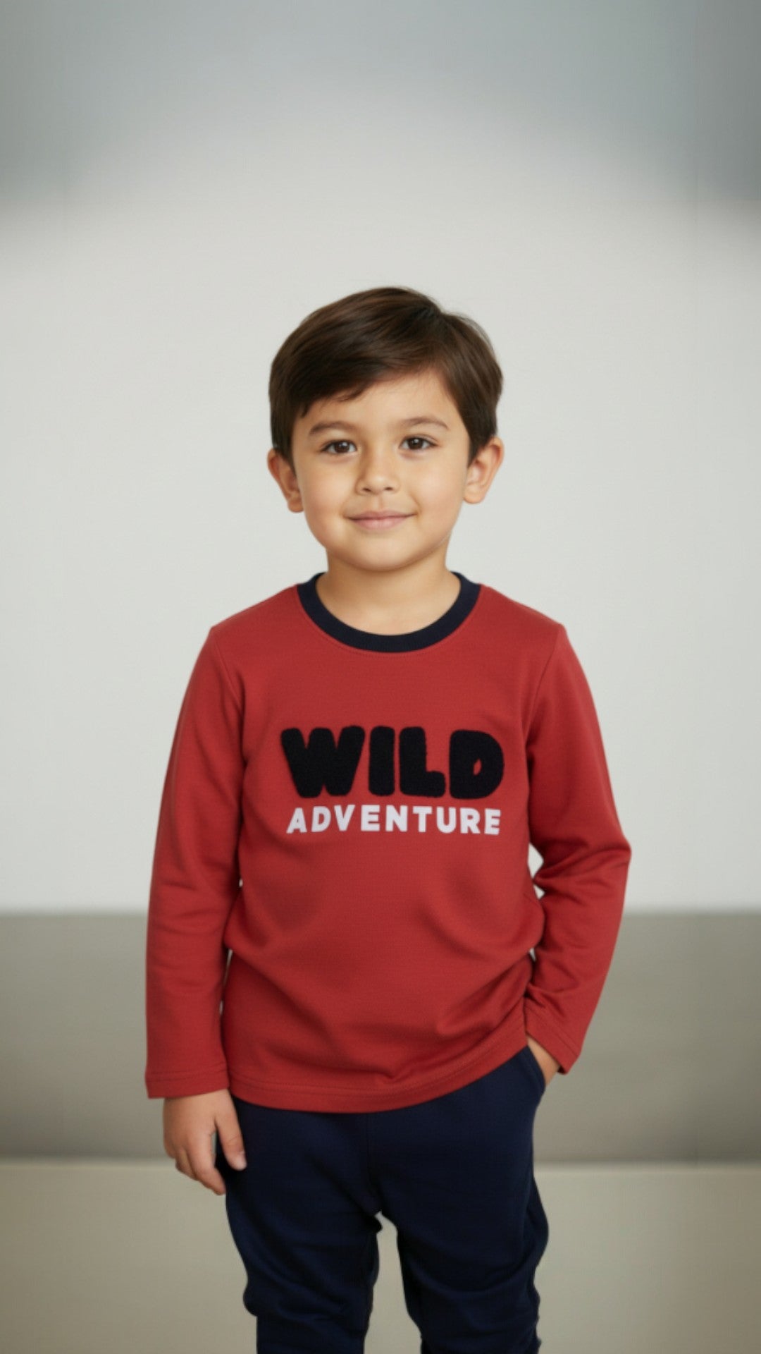 2 PC Wild Adventure Set with Navy Trouser