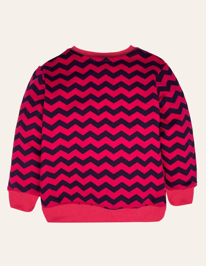 Girls Zigzag Pattern Sweatshirt